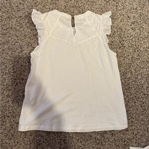 Women's White Ruffle Sleeve Top